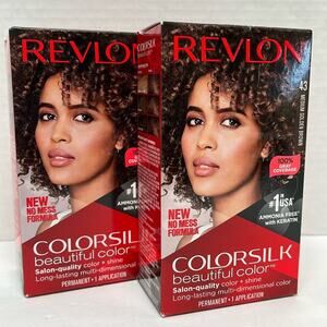 Revlon Colorsilk Hair Color Permanent Dye Keratin 43 Medium Golden Brown Lot of2